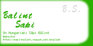 balint sapi business card