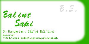 balint sapi business card